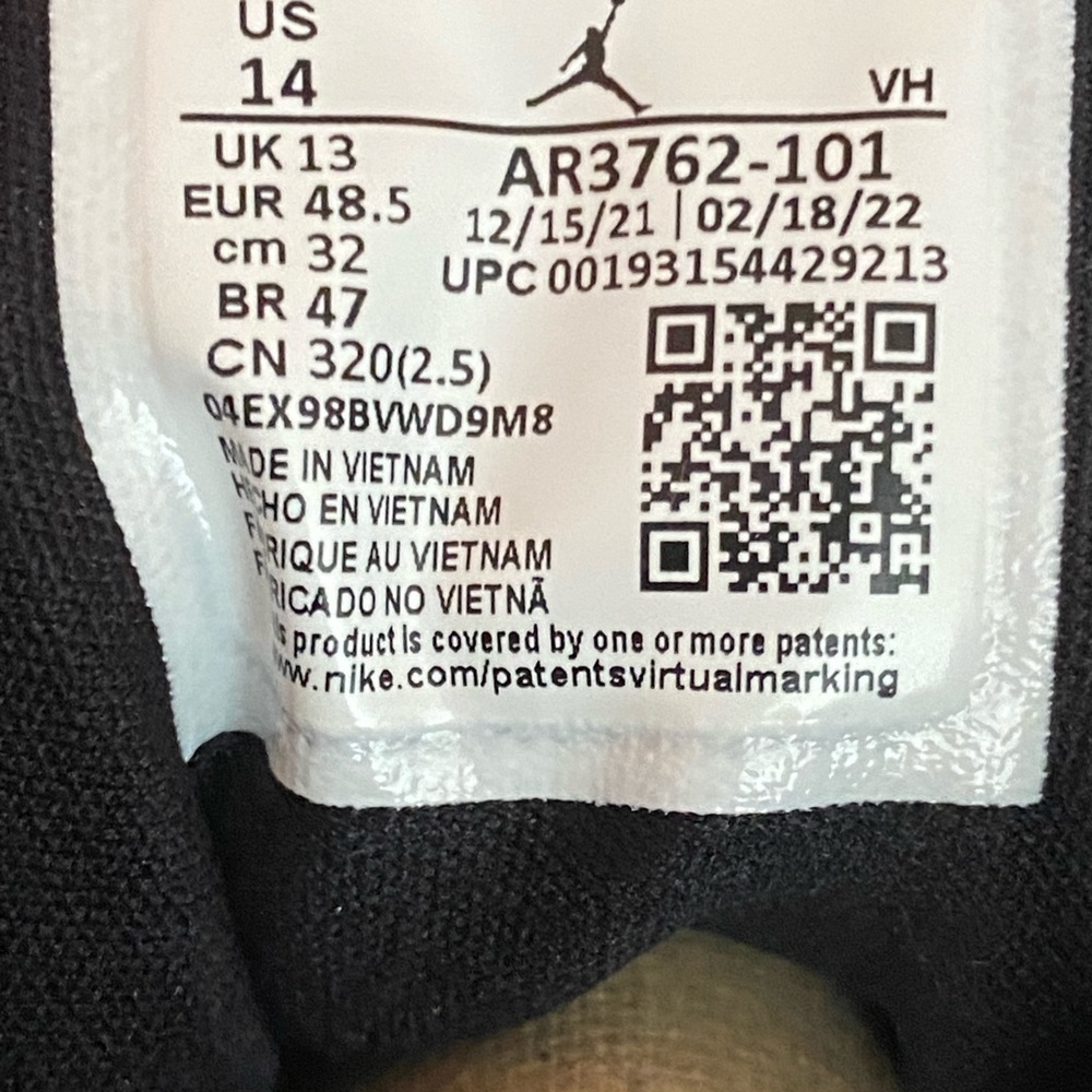 Nike Air Jordan Access White Black Sneakers AR3762-101 Shoes Size 14 NEW NO BOX - Picture 9 of 10